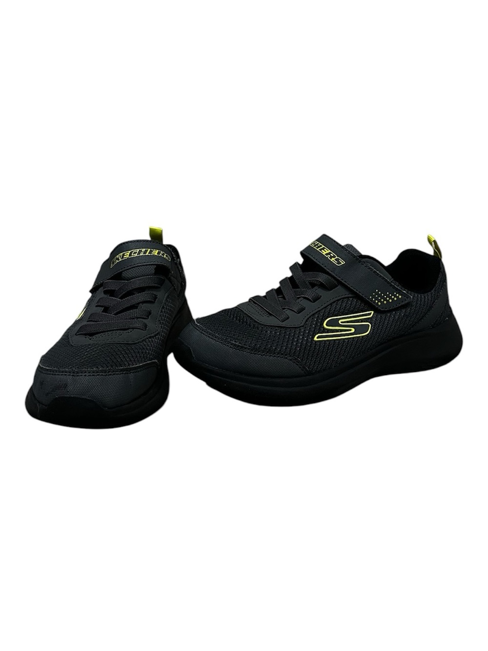 Sketchers Selectors Reset Achieved Sneakers Boys Size 3 Charcoal Gray Lime